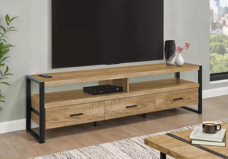 2880 Brown and Black 72" TV Stand