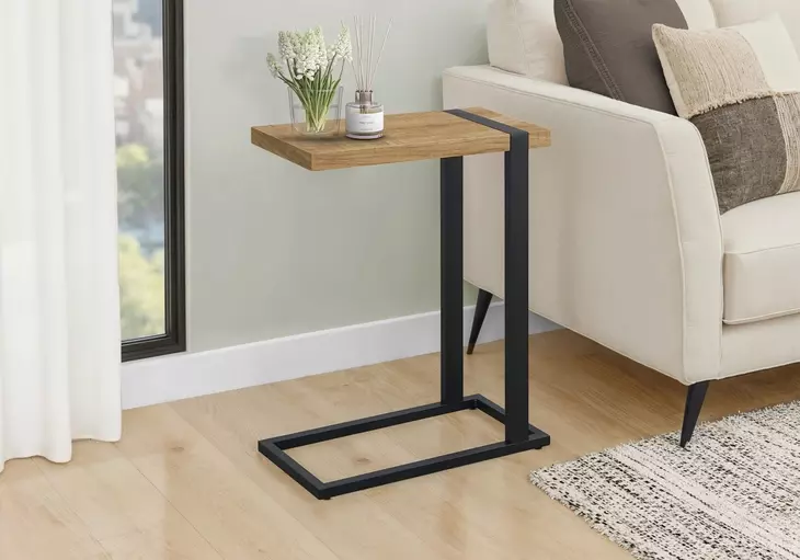 2883 Brown and Black Rectangular Accent Table