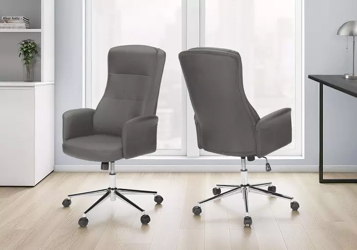 7375 Dark Gray Upholstered Swivel Executive Office Chair