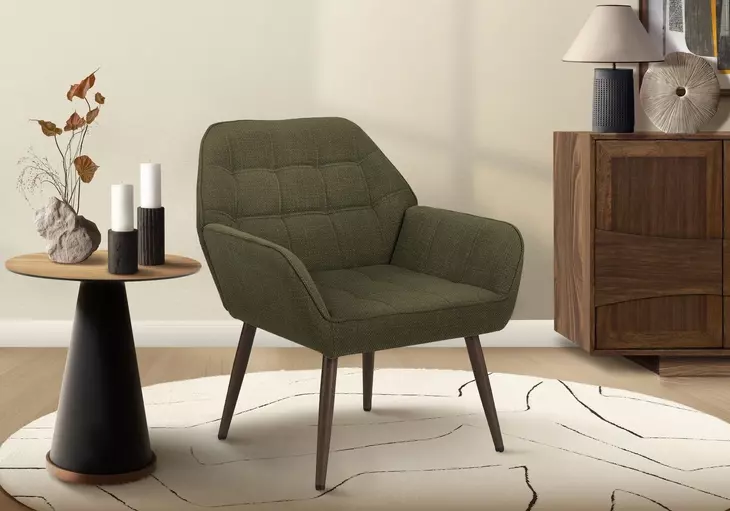 8001 Dark Green Upholstered Accent Chair