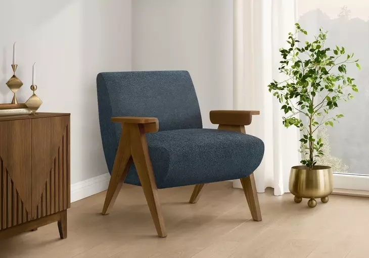 8313 Blue Upholstered Accent Chair