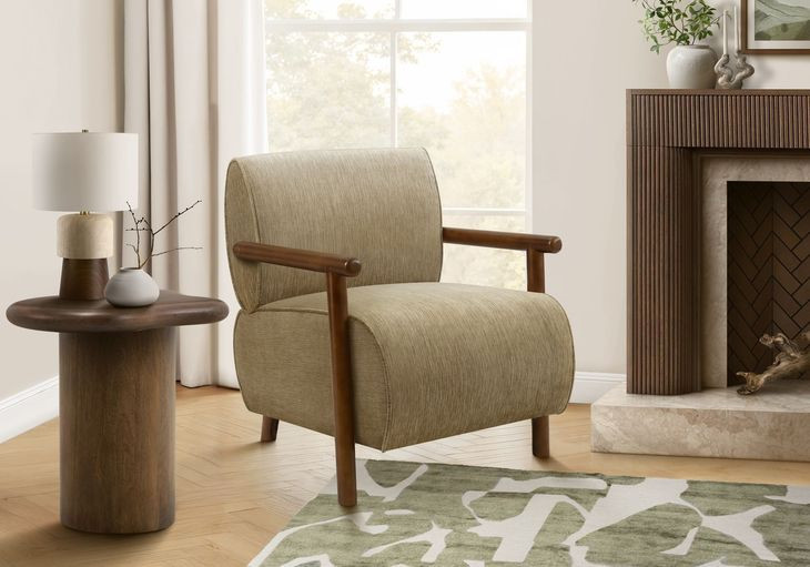 8340 Light Brown Upholstered Accent Chair