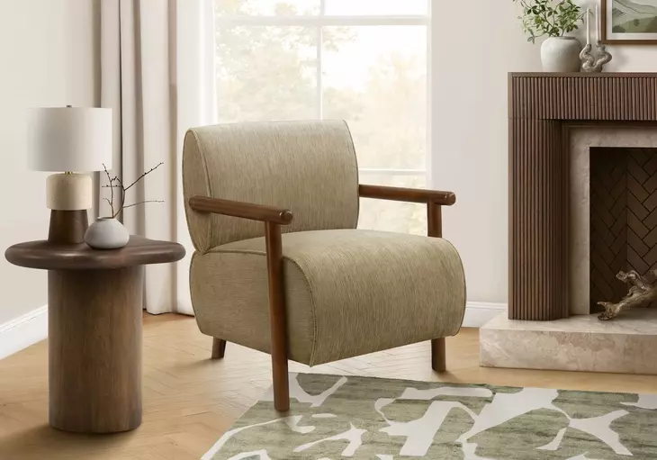 8340 Light Brown Upholstered Accent Chair