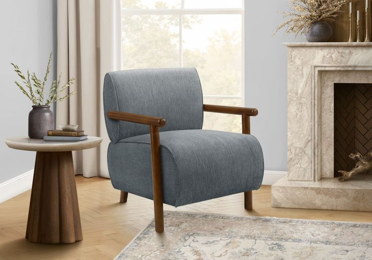 8341 Light Blue Upholstered Accent Chair