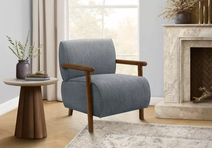 8341 Light Blue Upholstered Accent Chair