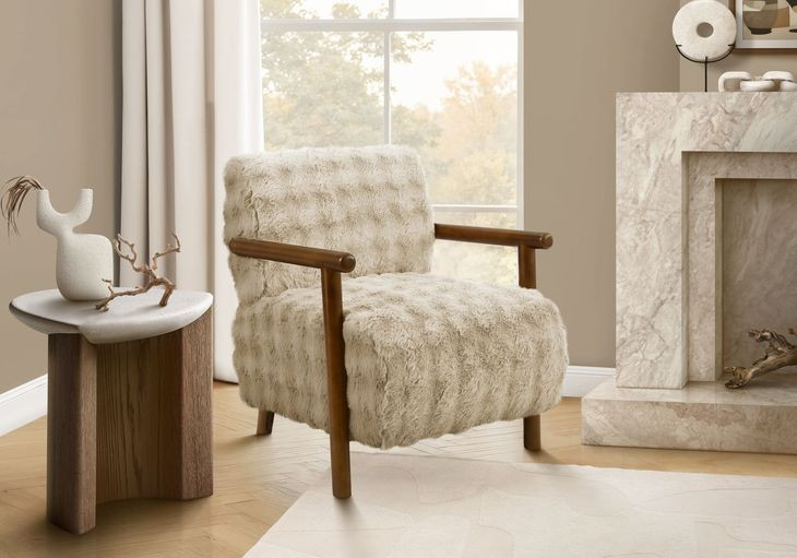 8343 Light Brown Upholstered Accent Chair