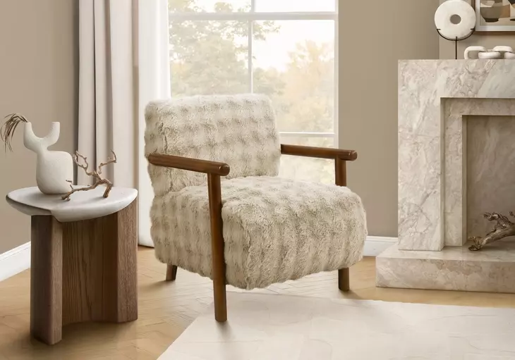 8343 Light Brown Upholstered Accent Chair