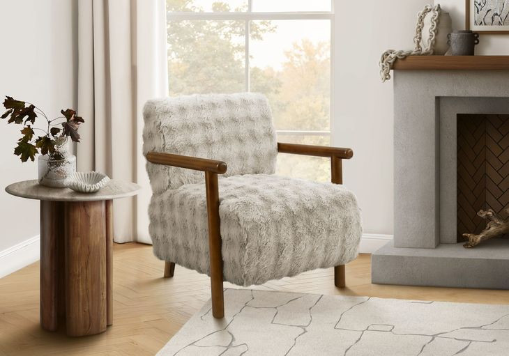 8344 Light Gray Upholstered Accent Chair