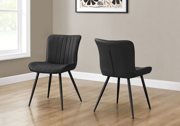 1130 Black Upholstered Dining Chair Set of 2