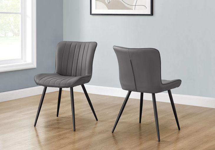 1131 Gray Upholstered Dining Chair Set of 2