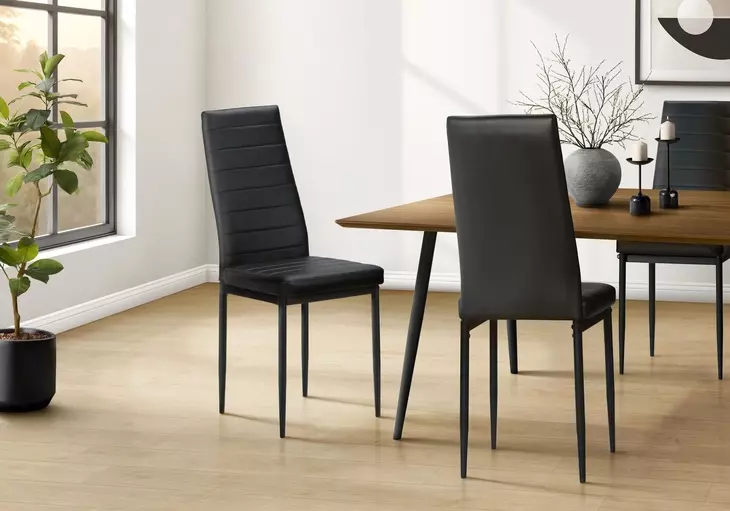1270 Black Upholstered Dining Chair Set of 2