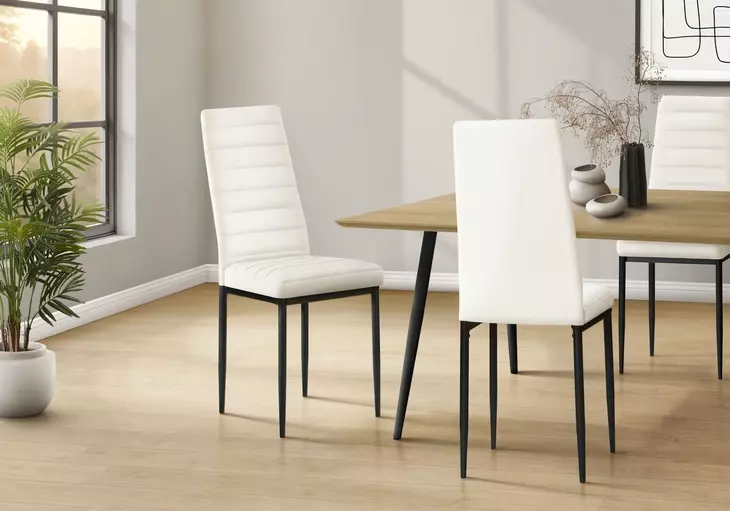 1271 White Upholstered Dining Chair Set of 2