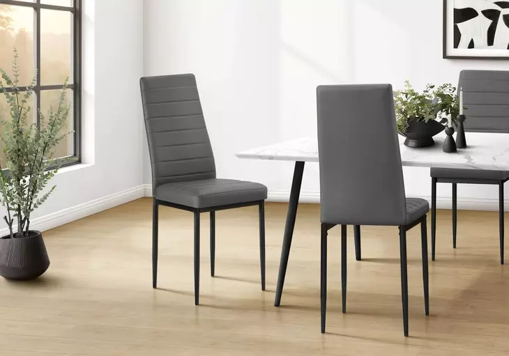 1272 Gray Upholstered Dining Chair Set of 2