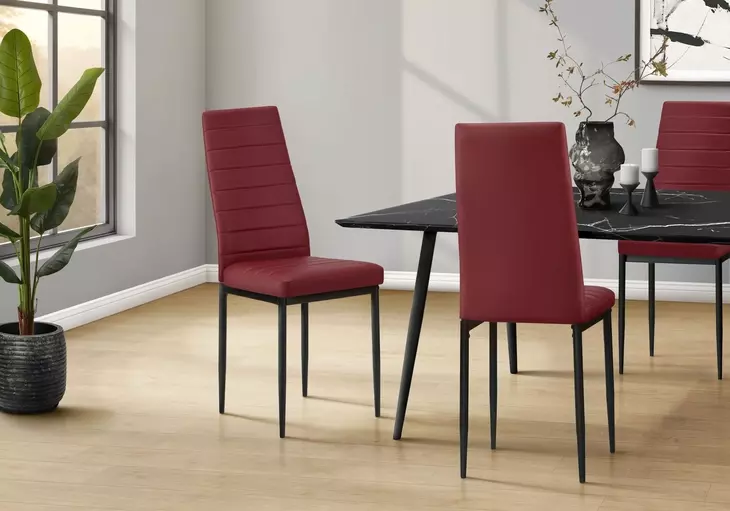 1274 Red Upholstered Dining Chair Set of 2