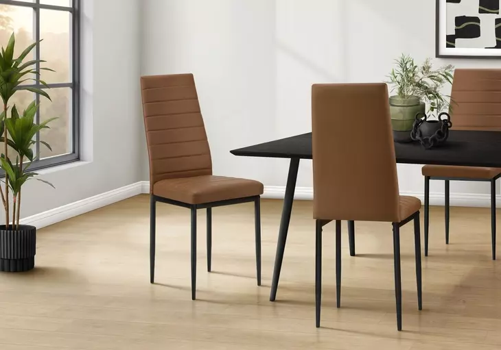 1275 Cognac Upholstered Dining Chair Set of 2