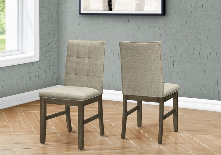 1378 Brown Upholstered Dining Chair Set of 2