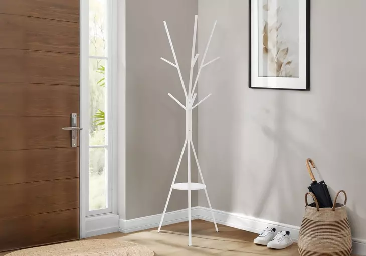 2009 White 6 Hooks Coat Rack