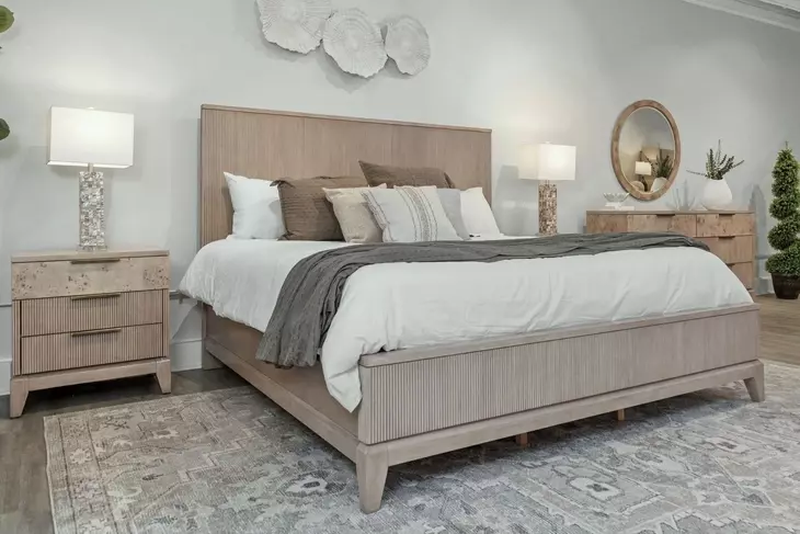 Manhattan Valley Dusty Rose 3 Drawer Nightstand with USB Charging