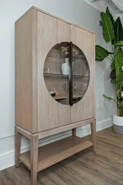 Manhattan Valley Dusty Rose 2 Door Curio Cabinet with LED