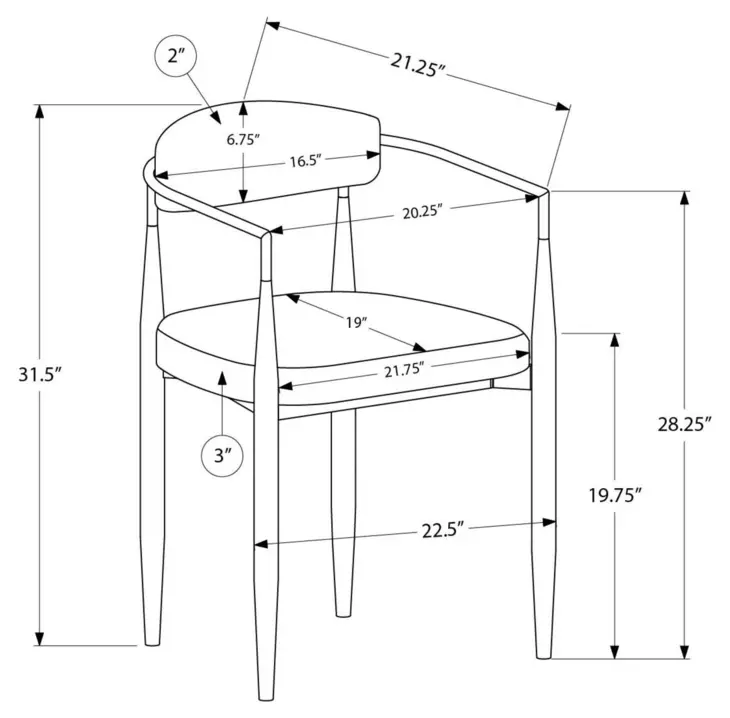 1228 Gray Upholstered Dining Chair Set of 2