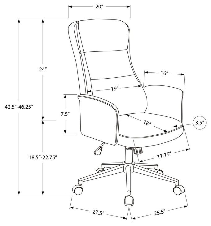 7378 Brown Upholstered Swivel Executive Office Chair