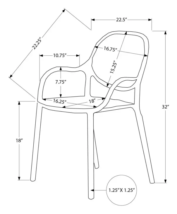 4020 White Outdoor Stacking Dining Chair Set of 4