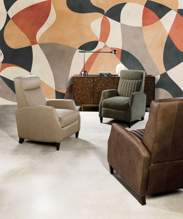 Denver Soft Beige Leather Push Back Recliner