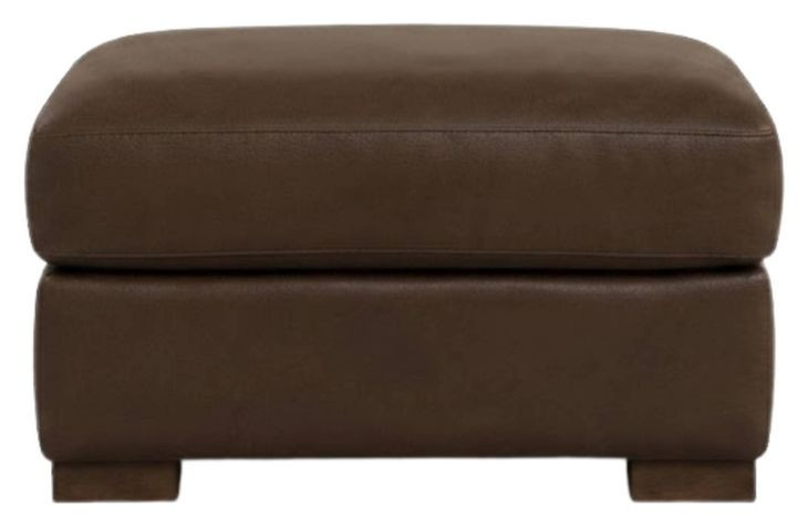 Inglewood Vintage Brown Cigar Leather Upholstered Rectangular Ottoman