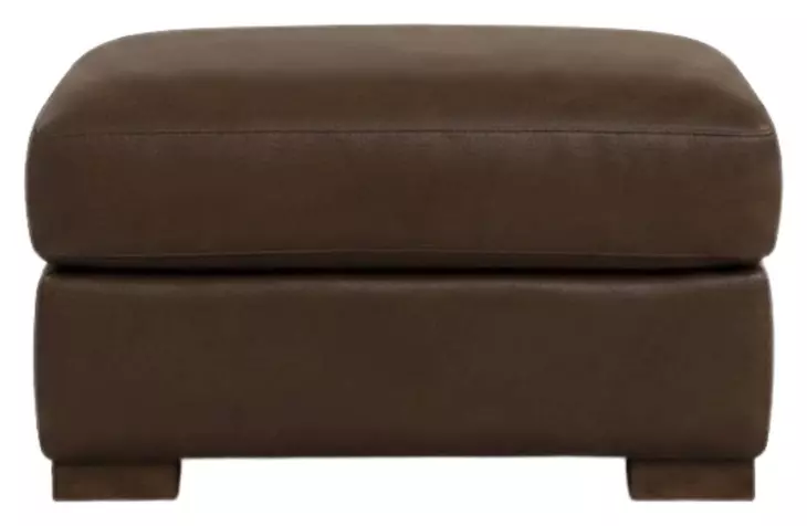 Inglewood Vintage Brown Cigar Leather Upholstered Rectangular Ottoman