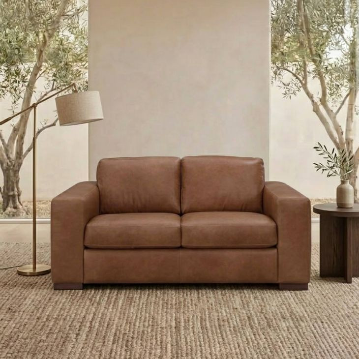 Inglewood Vintage Brown Derby Leather 64" Loveseat