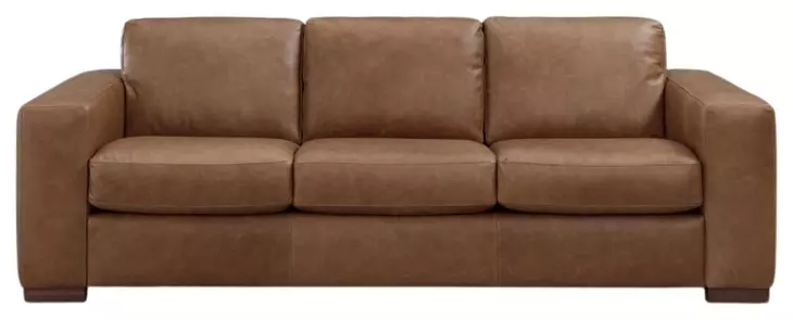 Inglewood Vintage Brown Derby Leather 92" Sofa