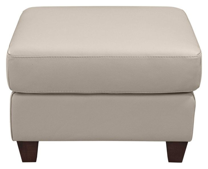 Millbrook Taupe Plain Leather Upholstered Rectangular Ottoman