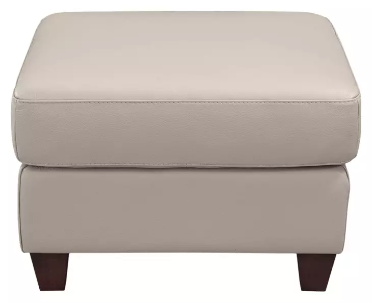 Millbrook Taupe Plain Leather Upholstered Rectangular Ottoman