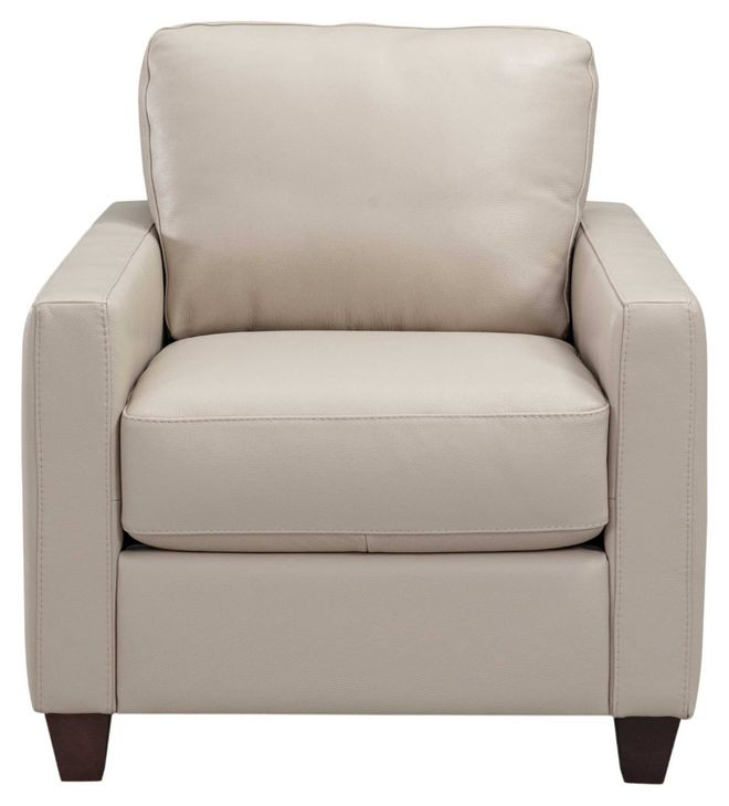 Millbrook Taupe Plain Leather Upholstered Accent Chair