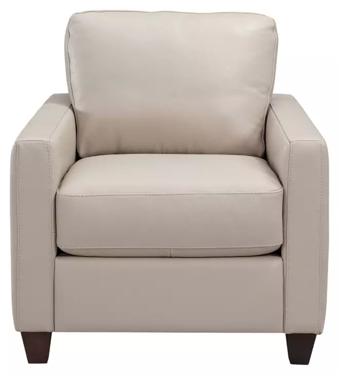 Millbrook Taupe Plain Leather Upholstered Accent Chair