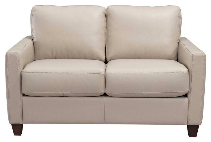 Millbrook Taupe Plain Leather 60" Loveseat