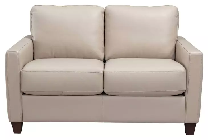 Millbrook Taupe Plain Leather 60" Loveseat