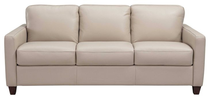 Millbrook Taupe Plain Leather 84" Sofa