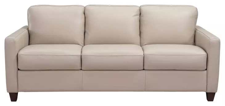 Millbrook Taupe Plain Leather 84" Sofa