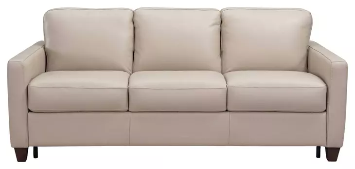 Millbrook Taupe Plain Leather 85" Queen Sleeper Sofa