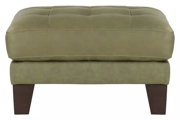Vincent Green Clover Leather Upholstered Rectangular Ottoman