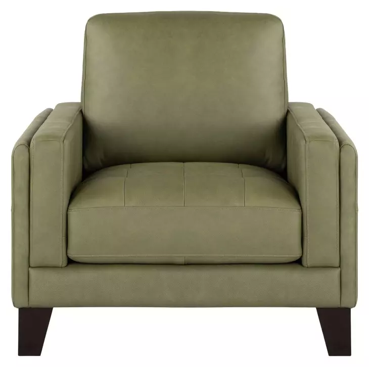 Vincent Green Clover Leather Upholstered Accent Chair