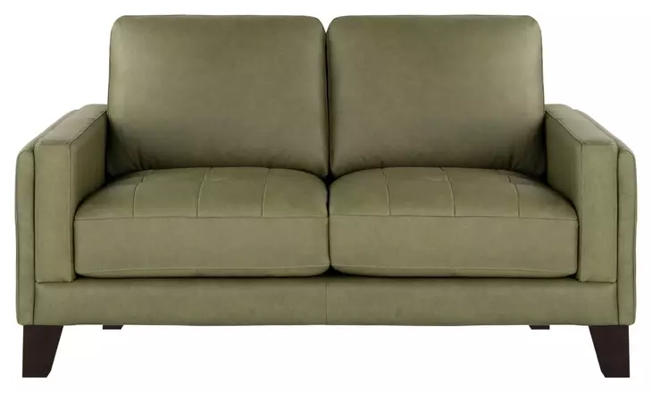 Vincent Green Clover Leather 61" Loveseat