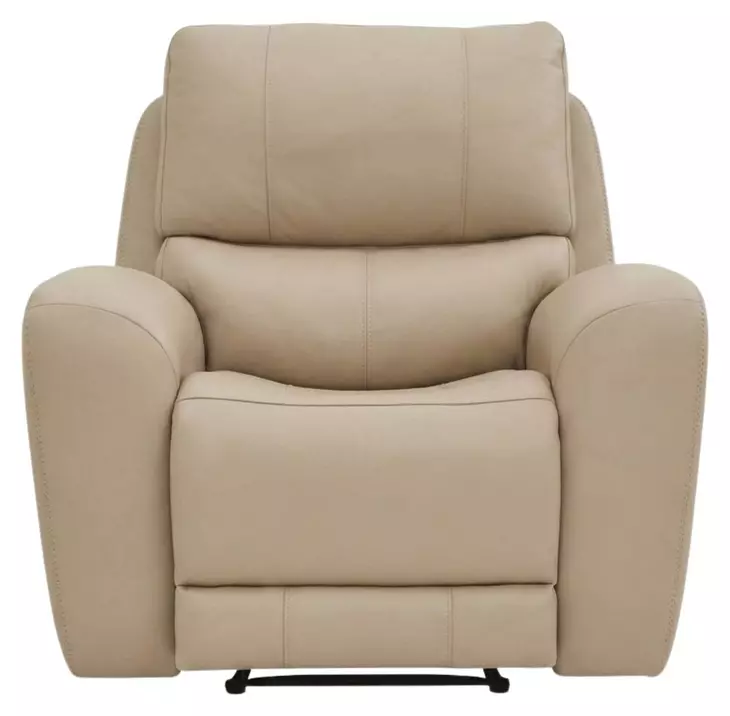 Bella Verona Taupe Leather Glider Power Recliner with USB Charging