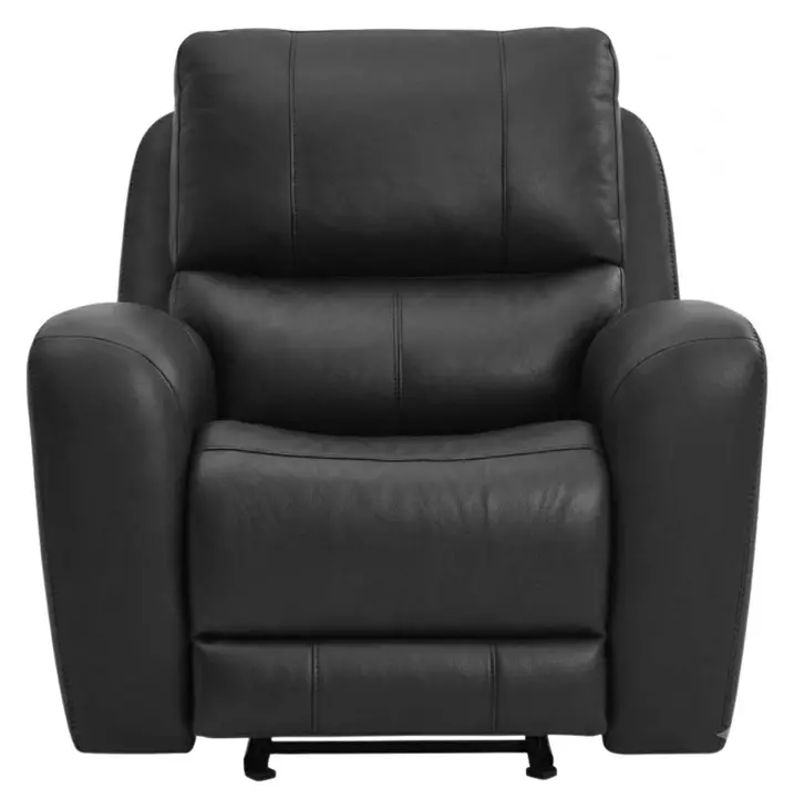 Bella Verona Black Leather Glider Power Recliner with USB Charging