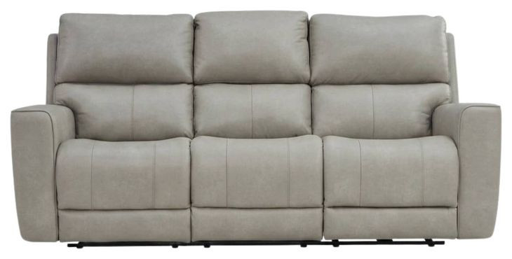 Laredo Cement Leather 87" Zero Gravity Power Reclining Sofa with Fold Down Center Console and USB Charging