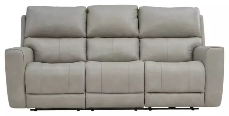 Laredo Cement Leather 87" Zero Gravity Power Reclining Sofa with Fold Down Center Console and USB Charging
