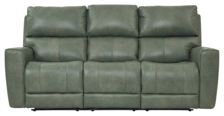 Laredo Sage Moss Leather 87" Zero Gravity Power Reclining Sofa with Fold Down Center Console and USB Charging