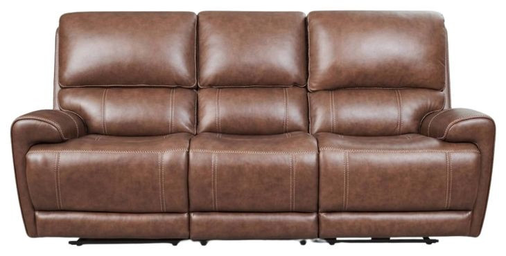 Highland Brown Coffee Leather 90" Zero Gravity Power Reclining Sofa with Power Headrest and USB Charging