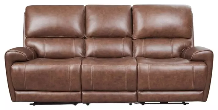 Highland Brown Coffee Leather 90" Zero Gravity Power Reclining Sofa with Power Headrest and USB Charging